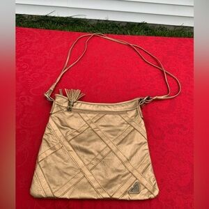 Roxy Purse metallic bronze Y2k bag spring summer tassel‎ braided